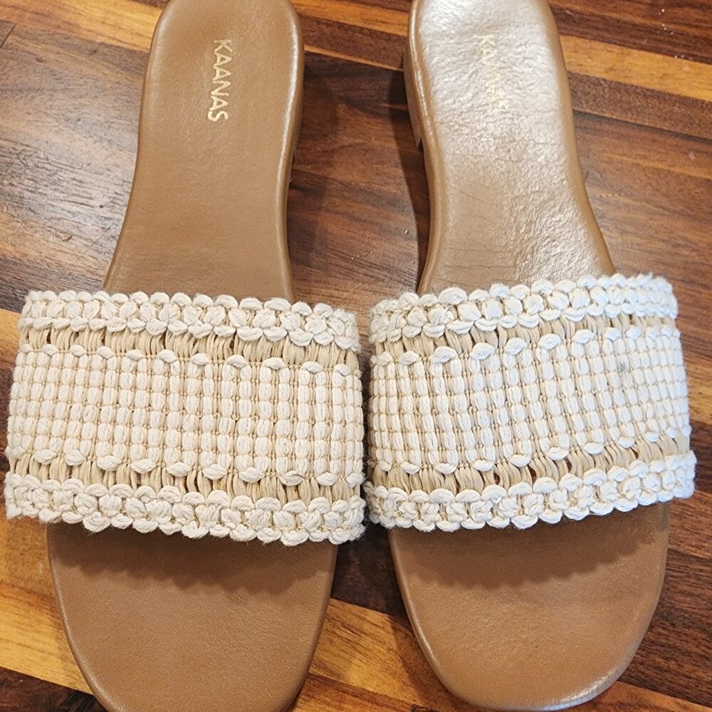 KAANAS Ayla Slide Sandal Beige size 10